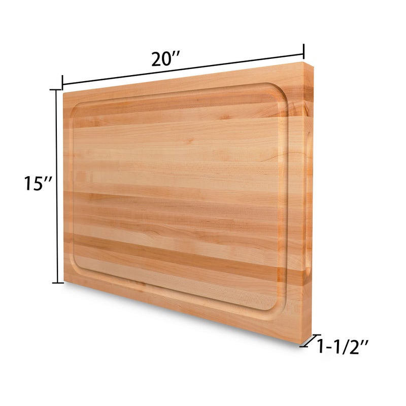 CONSDAN Wood Cutting Board for Kitchen, USA Grown Hardwood, 20 x 15, Hard Maple with Invisible Inner Handle, Prefinished with Food-Grade Oil, Suitable for Kitchen Edge Grain, 1-1/2" Thick - Image 3