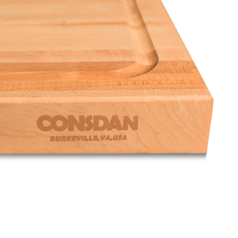 CONSDAN Wood Cutting Board for Kitchen, USA Grown Hardwood, 20 x 15, Hard Maple with Invisible Inner Handle, Prefinished with Food-Grade Oil, Suitable for Kitchen Edge Grain, 1-1/2" Thick - Image 5
