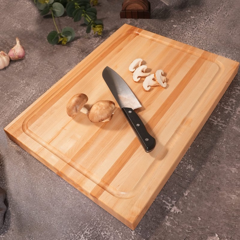 CONSDAN Wood Cutting Board for Kitchen, USA Grown Hardwood, 20 x 15, Hard Maple with Invisible Inner Handle, Prefinished with Food-Grade Oil, Suitable for Kitchen Edge Grain, 1-1/2" Thick - Image 2