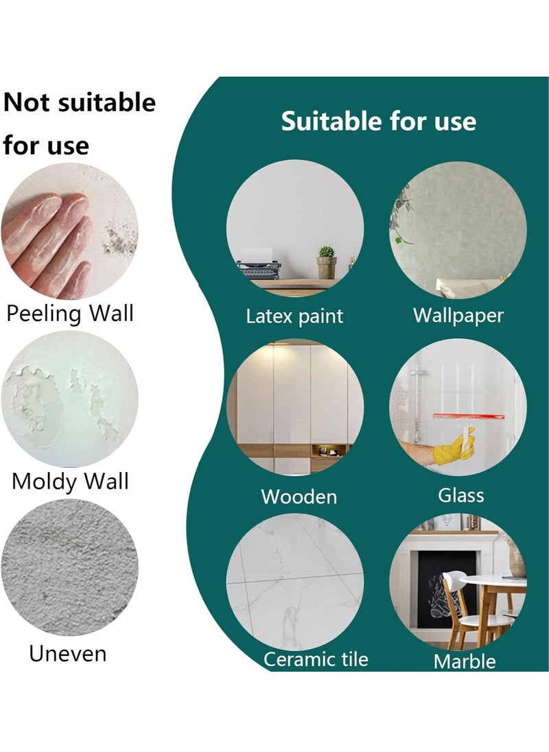 MileMelo - 5-Piece Acrylic Stick on Mirror Flexible Self Adhesive Mirror High Clear Frameless Mirror Stickers Wall Mirrors for Bedrooms Bathroom - Image 1