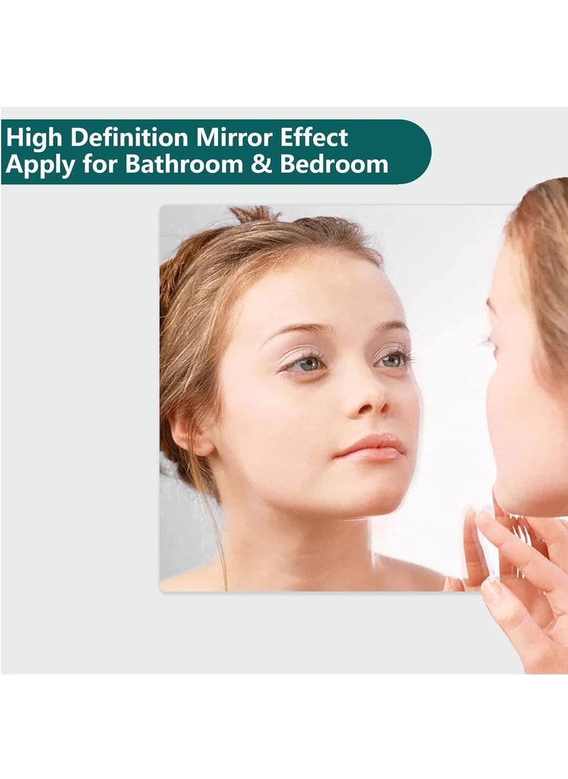 MileMelo - 5-Piece Acrylic Stick on Mirror Flexible Self Adhesive Mirror High Clear Frameless Mirror Stickers Wall Mirrors for Bedrooms Bathroom - Image 1