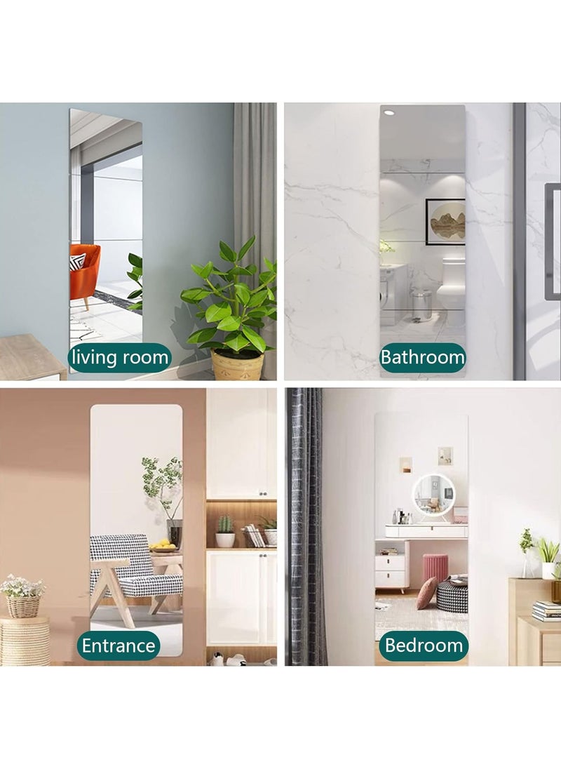 MileMelo - 5-Piece Acrylic Stick on Mirror Flexible Self Adhesive Mirror High Clear Frameless Mirror Stickers Wall Mirrors for Bedrooms Bathroom - Image 1