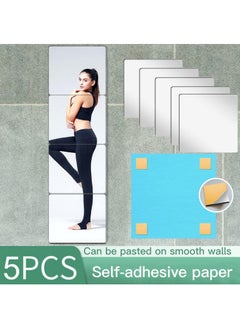 MileMelo 5-Piece Acrylic Stick on Mirror Flexible Self Adhesive Mirror High Clear Frameless Mirror Stickers Wall Mirrors for Bedrooms Bathroom  - Image 5