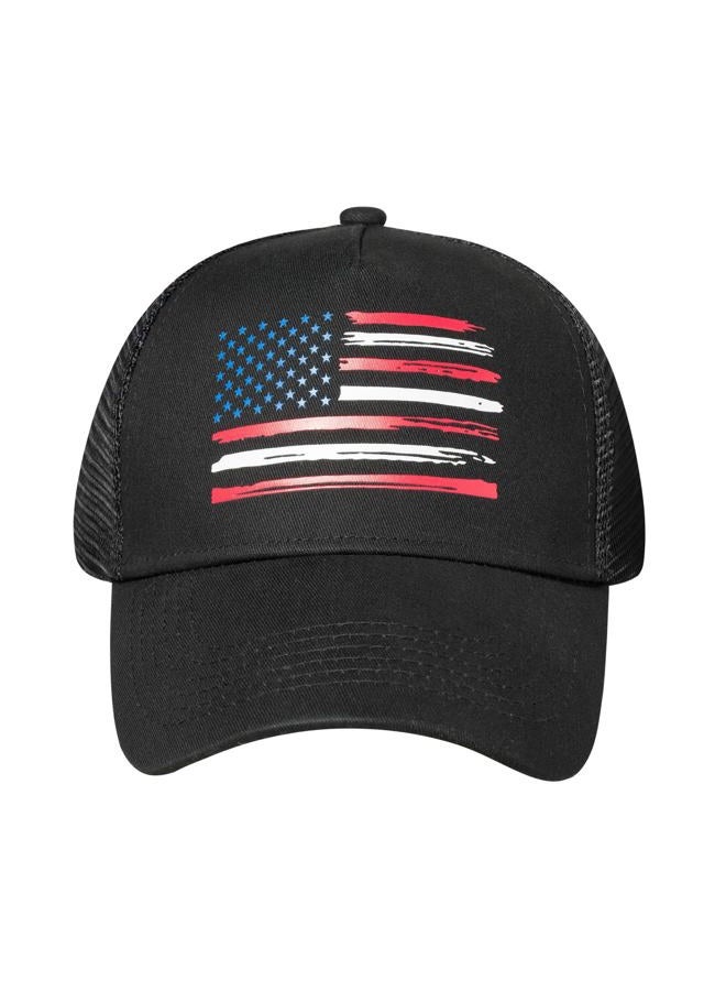VIONLAN Baseball Cap American Flag Trucker Hat for Men Women 3D Embossed Logo Adjustable Outdoor Mesh Snapback Hat, Black/Us Flag, One size - Image 2