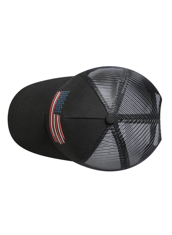 VIONLAN Baseball Cap American Flag Trucker Hat for Men Women 3D Embossed Logo Adjustable Outdoor Mesh Snapback Hat, Black/Us Flag, One size - Image 4
