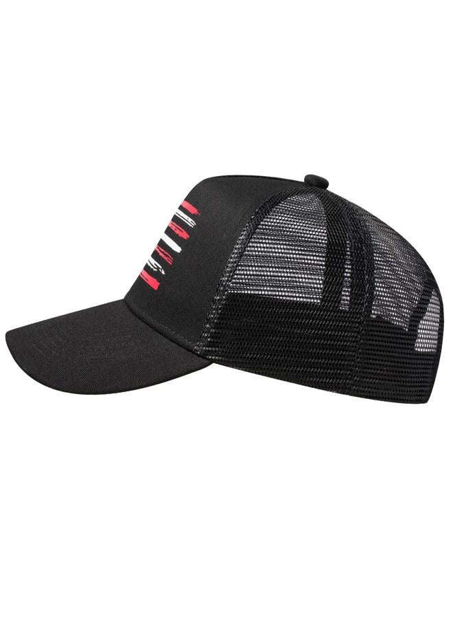 VIONLAN Baseball Cap American Flag Trucker Hat for Men Women 3D Embossed Logo Adjustable Outdoor Mesh Snapback Hat, Black/Us Flag, One size - Image 3
