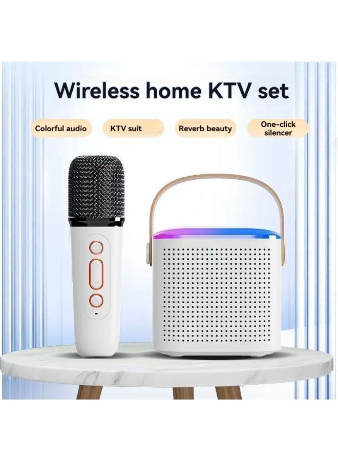 L LULONG Wireless Bluetooth Karaoke Speaker with Microphone Waterproof Home KTV System RGB Portable Singing Speaker with USB TF Support Available in Two Colors - Image 4