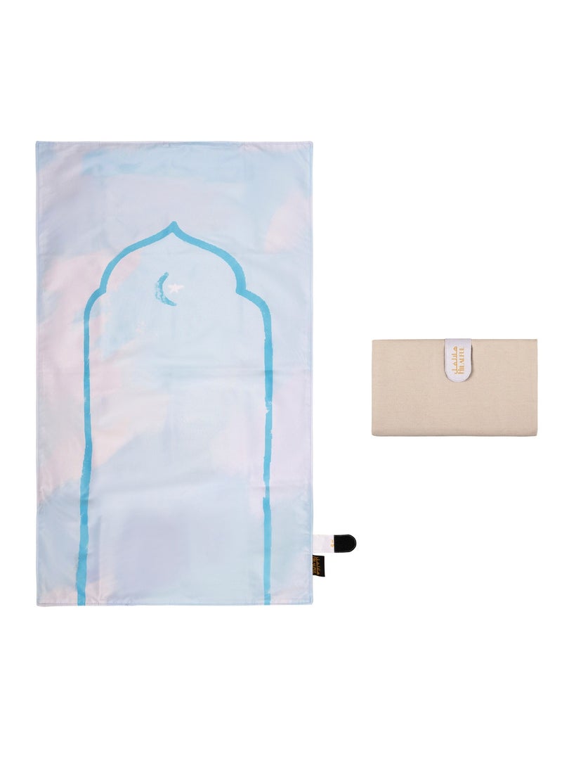 هلالفل سجادة صلاة هلال فول ديكلوتش مي آند براي - تُشعرك وكأنك في الشتاء | سجادة صلاة للسفر، خفيفة الوزن، محمولة، ومقاومة للماء | سجادة صلاة إسلامية، هدية مثالية للعيد ورمضان، صغيرة الحجم وخفيفة الوزن - Image 1