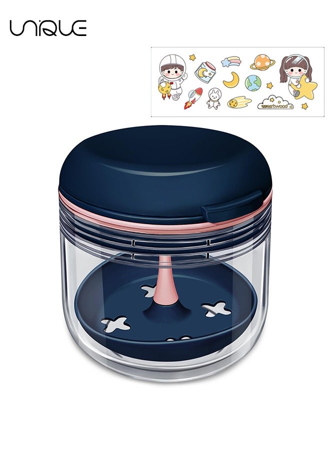 Unique Braces Box - Denture Bath Case - No-Leak Double Layer Dry & Wet Separation Denture Bath Box - Portable Denture Case with Mirror, Removal Tool, Brush for Dentures, Mouth Guard, Retainers (Blue)  - Image 1