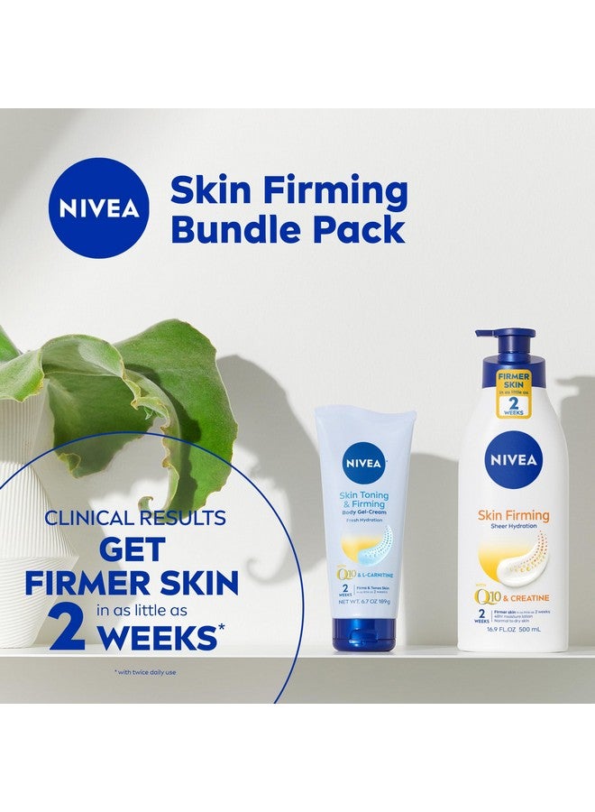 NIVEA Skin Firming Body Lotion Variety Pack with 16.9 Fl Oz Hydrating Body Lotion and 6.7 Oz Skin Firming Gel Cream - Image 2