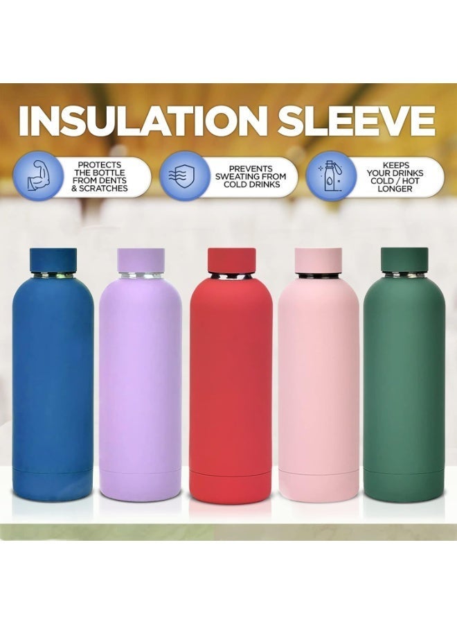 Kimaya Matte Finish Stainless Steel Water Bottle, Vacuum Insulated Travel Bottle, Hot & Cold Water Bottle 500ml, Midnight Blue - Image 3