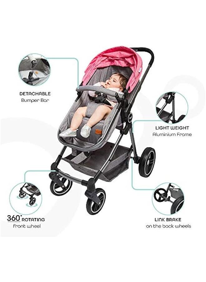 Moon Pro - 2 In 1 Stroller - Pink