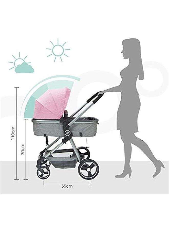 Moon Pro - 2 In 1 Stroller - Pink
