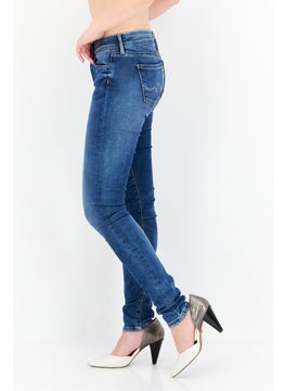 Pepe Jeans Women Regular Fit Washed Denim Jean, Blue  - Image 2