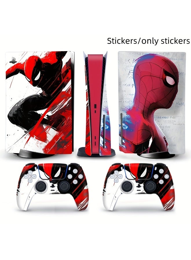 [Decals Only]RED BLACK Spider-Man themed Playstation 5 console - Premium vinyl sticker (disc drive) - Waterproof and dustproof Eye-catching illustration design - Image 1