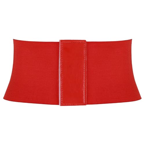Ayliss Women Elastic Wide Band Tied Waspie Corset Waist Cincher Belt,Red - Image 4