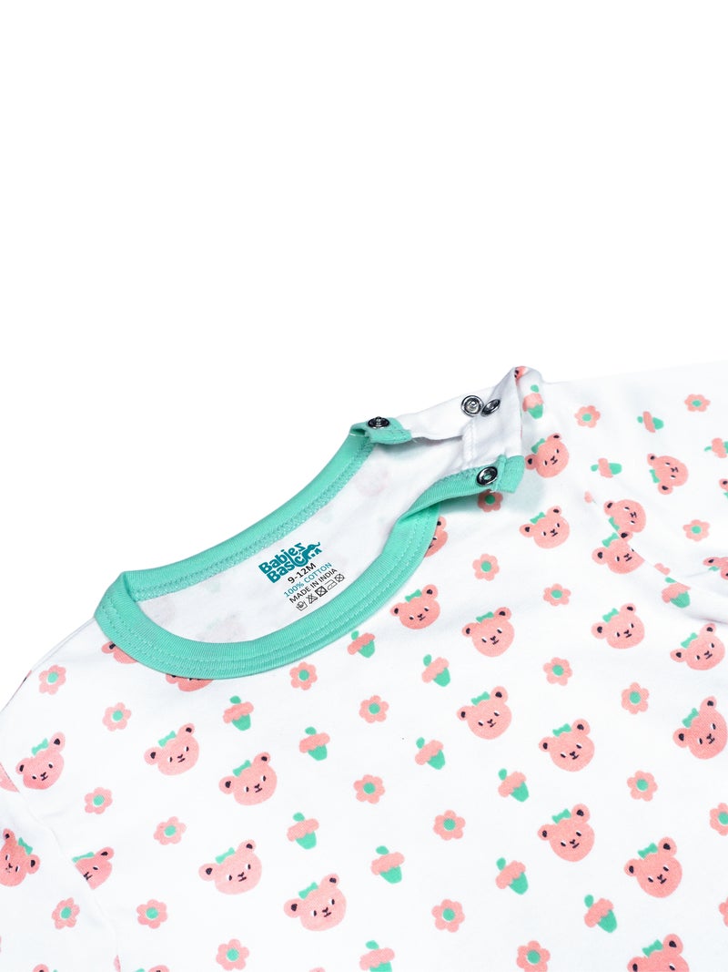 Babies Basic 5 piece Unisex 100% Cotton Sets include Bib, Romper, Mittens, Cap and Sleepsuit/Jumpsuit - Image 5