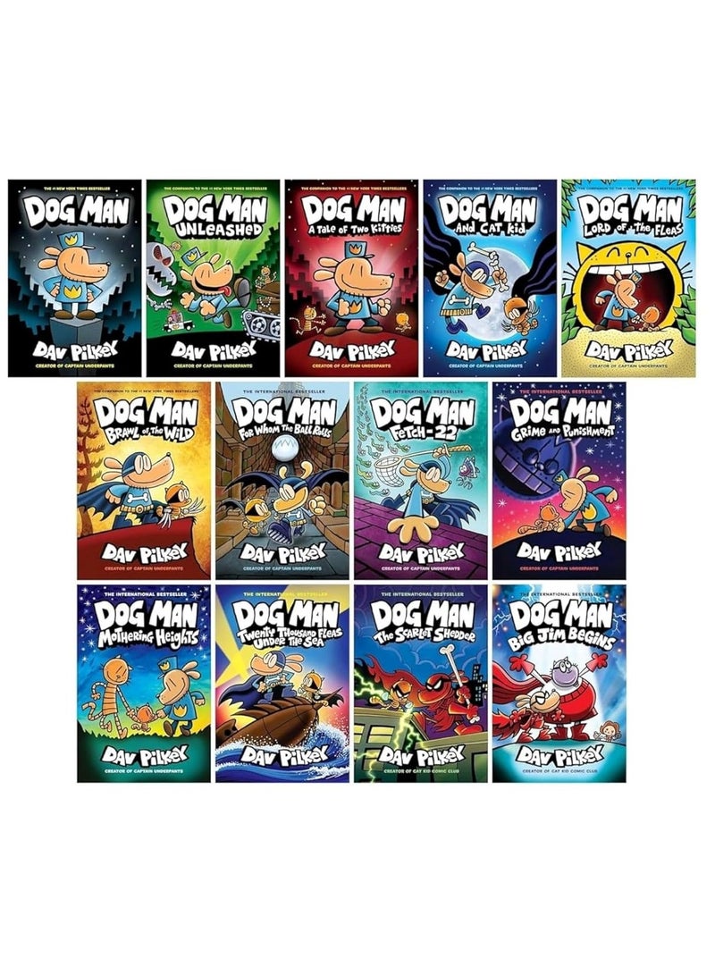 مجموعة كتب كاملة من سلسلة Dog Man (الكتب من 1 إلى 13)