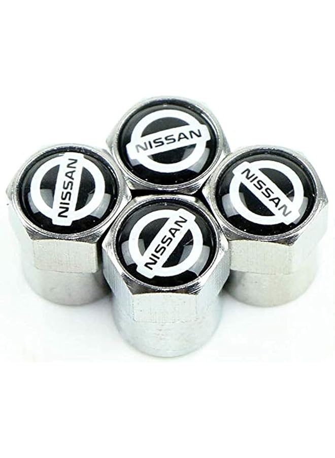 4Pcs/Set Silver Zinc Alloy Chrome Car Wheel Tire Air Valve Caps Stems For Nissan