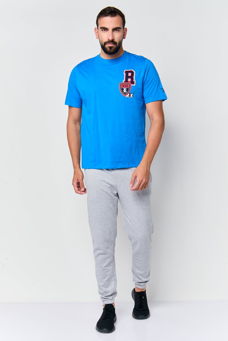 Reebok تي شيرت رياضي للرجال بأكمام قصيرة مناسب للخارج، أزرق - Image 2