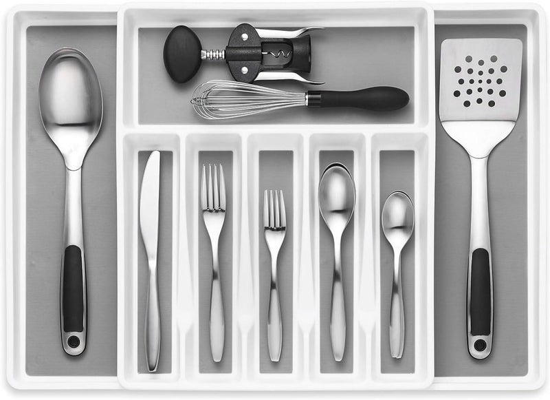 Expandable Cutlery Drawer Organizer Flatware Drawer Tray for Silverware Serving Utensils MultiPurpose Storage for Kitchen Office Bathroom Supplies