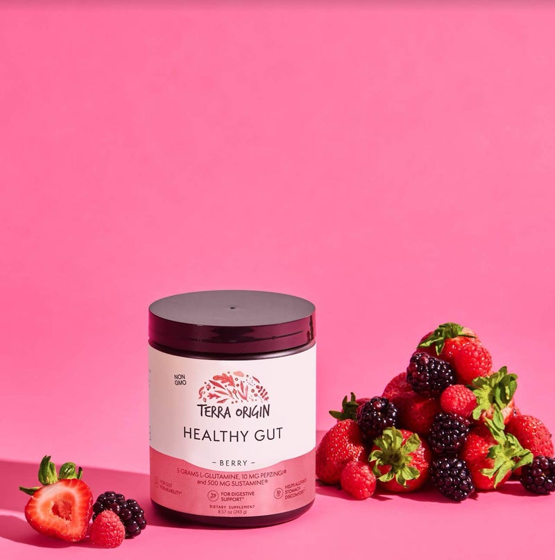 TERRA ORIGIN Healthy Gut Powder (Berry Flavor) |30-Servings with L-Glutamine, Zinc, Glucosamine, Slippery Elm Bark, Marshmallow Root and More! - Image 4