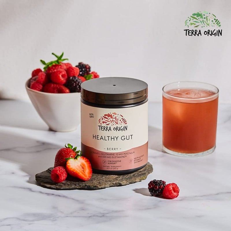 TERRA ORIGIN Healthy Gut Powder (Berry Flavor) |30-Servings with L-Glutamine, Zinc, Glucosamine, Slippery Elm Bark, Marshmallow Root and More! - Image 5