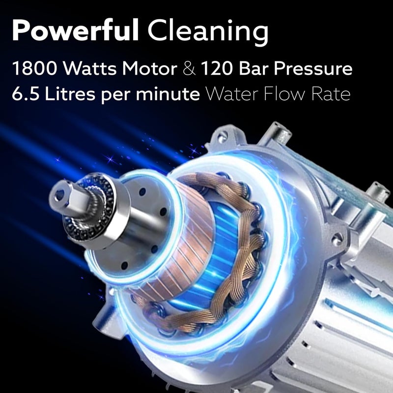 AGARO Supreme High Pressure Washer Car Washer 1800 Watts Motor 120 Bars 65LMin Flow Rate 8 Meters Outlet Hose Portable Car Bike Home Cleaning Black and Orange - Image 3