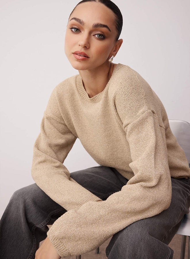 trendyol Stone More Sustainable Cotton Wide Fit Basic Knitwear Sweater - Image 1