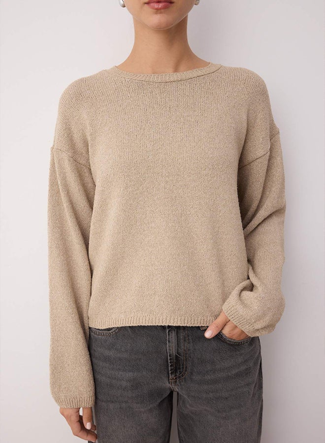 trendyol Stone More Sustainable Cotton Wide Fit Basic Knitwear Sweater - Image 3