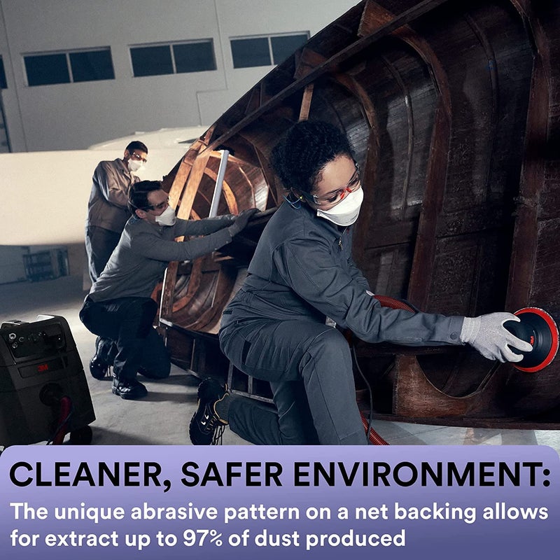 3M Xtract Net Disc 710W, 5 in, 12 Piece Multi-Pack Hook and Loop Sanding Discs, 80+, 120+, 180+, 220+, 240+, 320+, Virtually Dust-Free, Assorted Grades, 66584 - Image 2