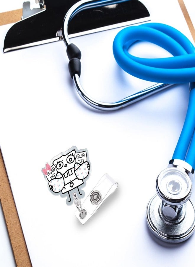 963RW Funny Badge Reel, DoodleBob Babys Badge Holder for Id Card Retractable with Clip, Cute Nurse Nursing Accessory for RN, MD, Labor and Delivery, OB, Postpartum - Image 4
