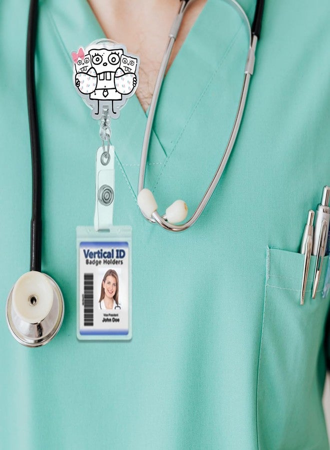 963RW Funny Badge Reel, DoodleBob Babys Badge Holder for Id Card Retractable with Clip, Cute Nurse Nursing Accessory for RN, MD, Labor and Delivery, OB, Postpartum - Image 3