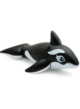 Giant Inflatable Killer Whale Pool Float – 193cm Ride-On Swim Toy for Kids & Adults