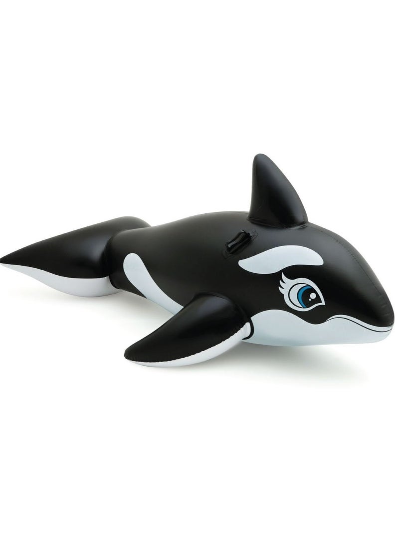 Giant Inflatable Killer Whale Pool Float – 193cm Ride-On Swim Toy for Kids & Adults  - Image 1