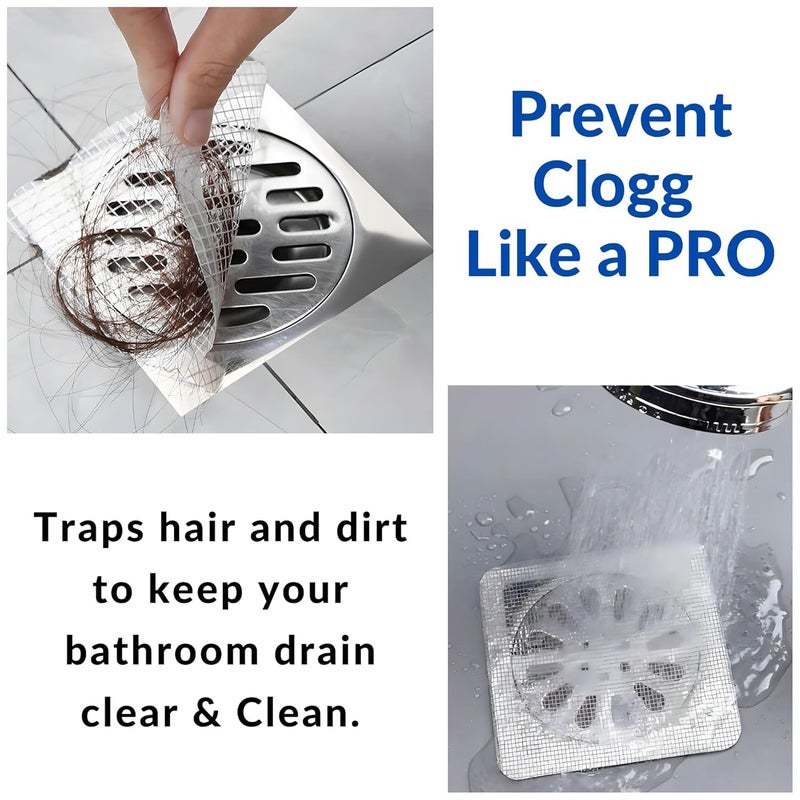 TOP SELECT TOP SELECT 20pcs Kitchen Sink Strainer Disposable Shower Stainer Cover Hair Square Catcher Shower Drain Mesh Stickers for Bathroom Accessories, Drain Cover - Image 3