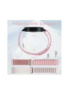 Generic Strap Nylon 20MM Band For Samsung Gear Sport/Watch 4/Watch 5 /Watch 5 Pro /S2 classic/active 2 40mm 44mm/Amazfit GTS 3/ GTS 4/4 Mini/Bip 3/Pro/GTS 2 mini/GTS 2e/Bip U/UPro (Pink)  - Image 3