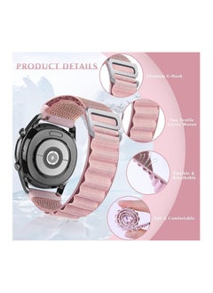 Generic Strap Nylon 20MM Band For Samsung Gear Sport/Watch 4/Watch 5 /Watch 5 Pro /S2 classic/active 2 40mm 44mm/Amazfit GTS 3/ GTS 4/4 Mini/Bip 3/Pro/GTS 2 mini/GTS 2e/Bip U/UPro (Pink)  - Image 2