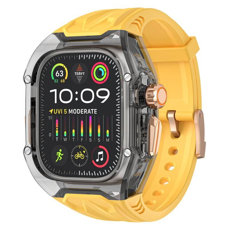 سوار ساعة ذكية مجموعة غطاء باللون أسود قابل للتعديل مع سوار متوافق مع Apple Watch بملاءمة قابلة للتعديل وحزام بديل للاستخدام اليومي للهدايا للاستخدام الشخصي للسفر - Image 1
