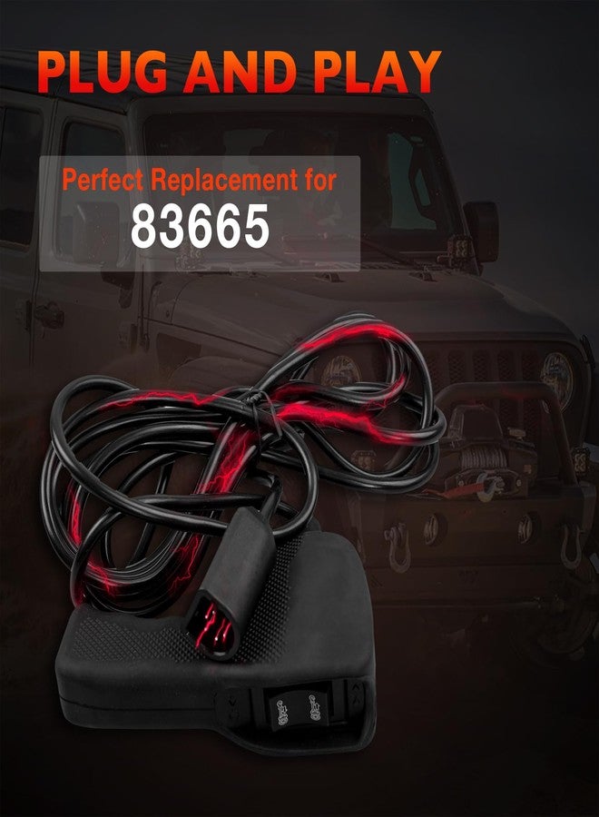 ATRACYPART 83665 Winch Remote Controller Hand Held Compatible with Warn M8000/ M10000/ M12000 Ford Dodge Ram Most SUV Winches, Ergonomic Grip with 12ft D-Shape Plug, with 5 Pin Plug - Image 4