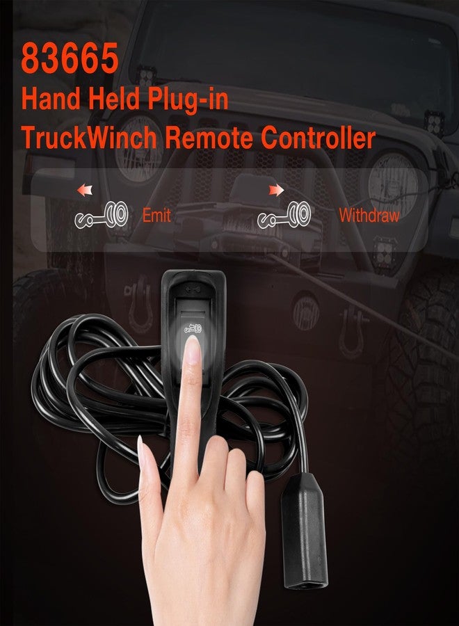 ATRACYPART 83665 Winch Remote Controller Hand Held Compatible with Warn M8000/ M10000/ M12000 Ford Dodge Ram Most SUV Winches, Ergonomic Grip with 12ft D-Shape Plug, with 5 Pin Plug - Image 5