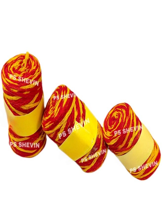 PS SHEVIN Big Moli Dhaga Kalawa Raksha Sutra Dhaga 100% Cotton Saced Thread Mota Dhaga Moli || Pooja Mauli Red and Yellow Colour Puja Kalawa for Hand |F_JM10 - Image 2