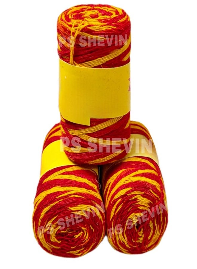 PS SHEVIN Big Moli Dhaga Kalawa Raksha Sutra Dhaga 100% Cotton Saced Thread Mota Dhaga Moli || Pooja Mauli Red and Yellow Colour Puja Kalawa for Hand |F_JM10 - Image 1
