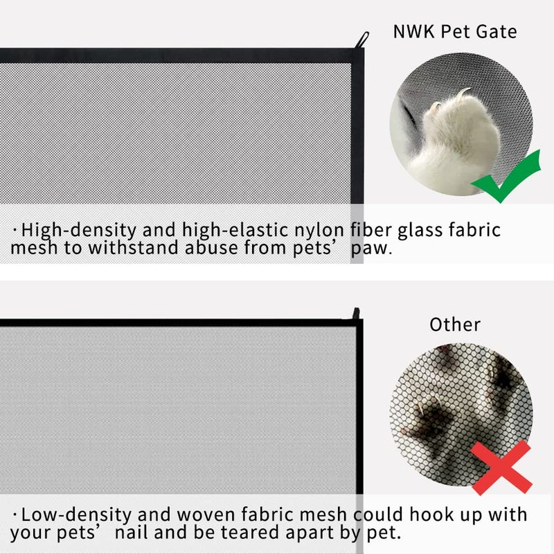 NWK Magic Dog Gate for Stairs Pet Gate for The House Providing a Safe Enclosure for Pets to Play and Rest, 6 Hooks Design (30'' X 70'') - Image 5