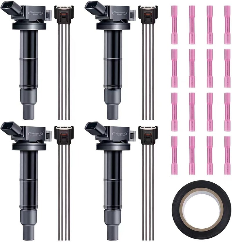 Performance Master Set of 4 Ignition Coils with Pigtail Harness - Image 1