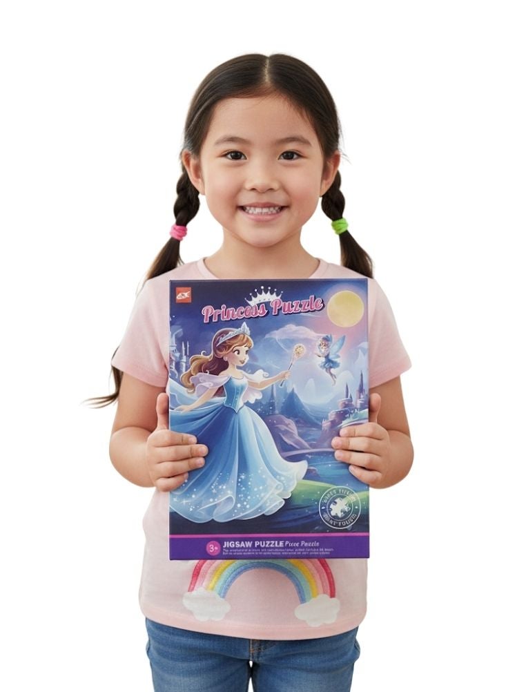 بريميم أحجية صور الأميرة للأطفال - لوحة أحجية ملونة بقصة خيالية ذات سطح أملس، لعبة تعليمية لتنمية الدماغ - Image 2