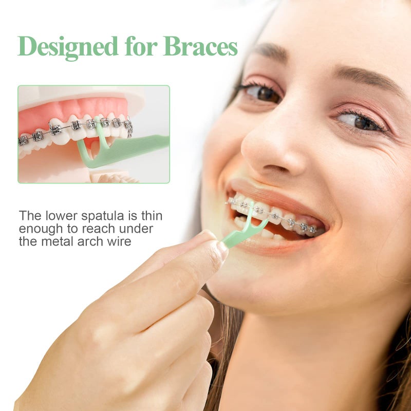 Lakeyface 300 Count Orthodontic Flossers for Braces with Floss Dispenser, Brace Flossers for Kids Teeth & Adults, Dental Floss for Braces, Dental Floss Picks, 50 Count Bag (Pack of 6) - Image 3