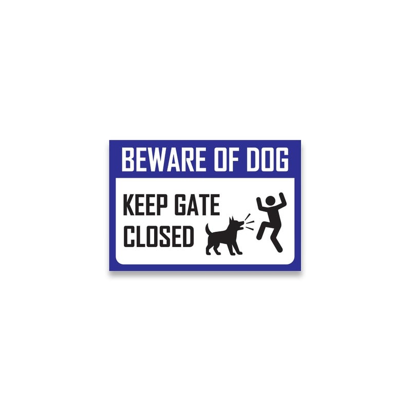 Zackzik Beware of Dog Sign Board for Gate, Fence, Wall – Caution Message for Intruders and Guests, Suitable for Outdoor Use (DARK BLUE) - Image 1