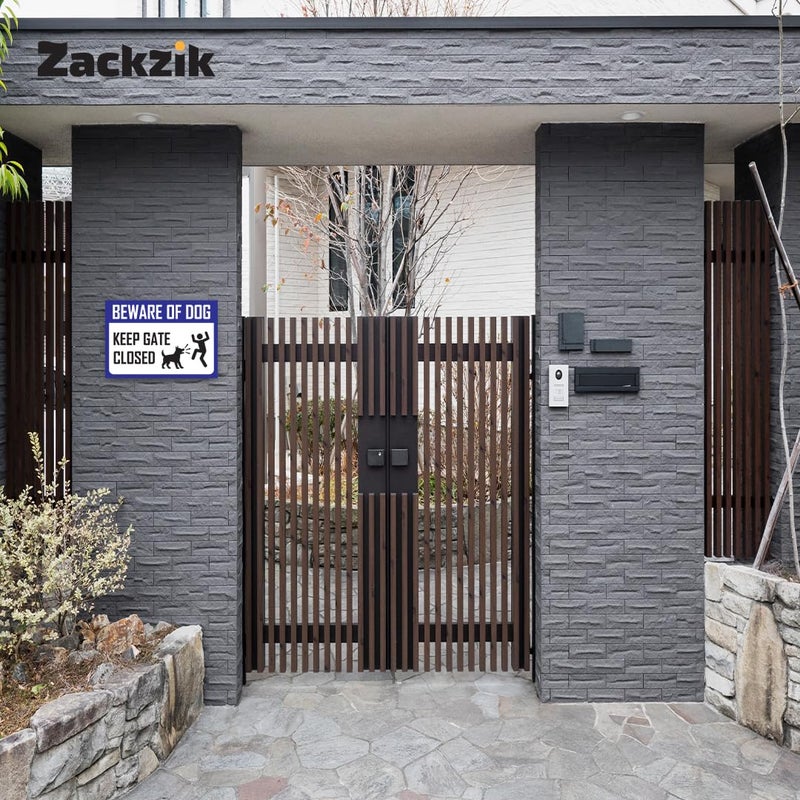 Zackzik Beware of Dog Sign Board for Gate, Fence, Wall – Caution Message for Intruders and Guests, Suitable for Outdoor Use (DARK BLUE) - Image 5