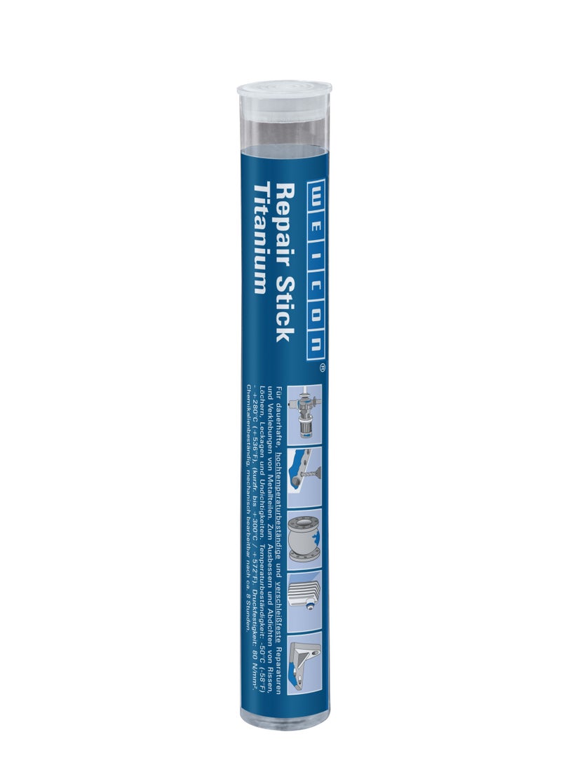 Weicon WEICON Repair Stick Titanium 115 g 2-component Special Adhesive Epoxy Resin heat and wear resistant repair for metal parts, containers etc - Image 1